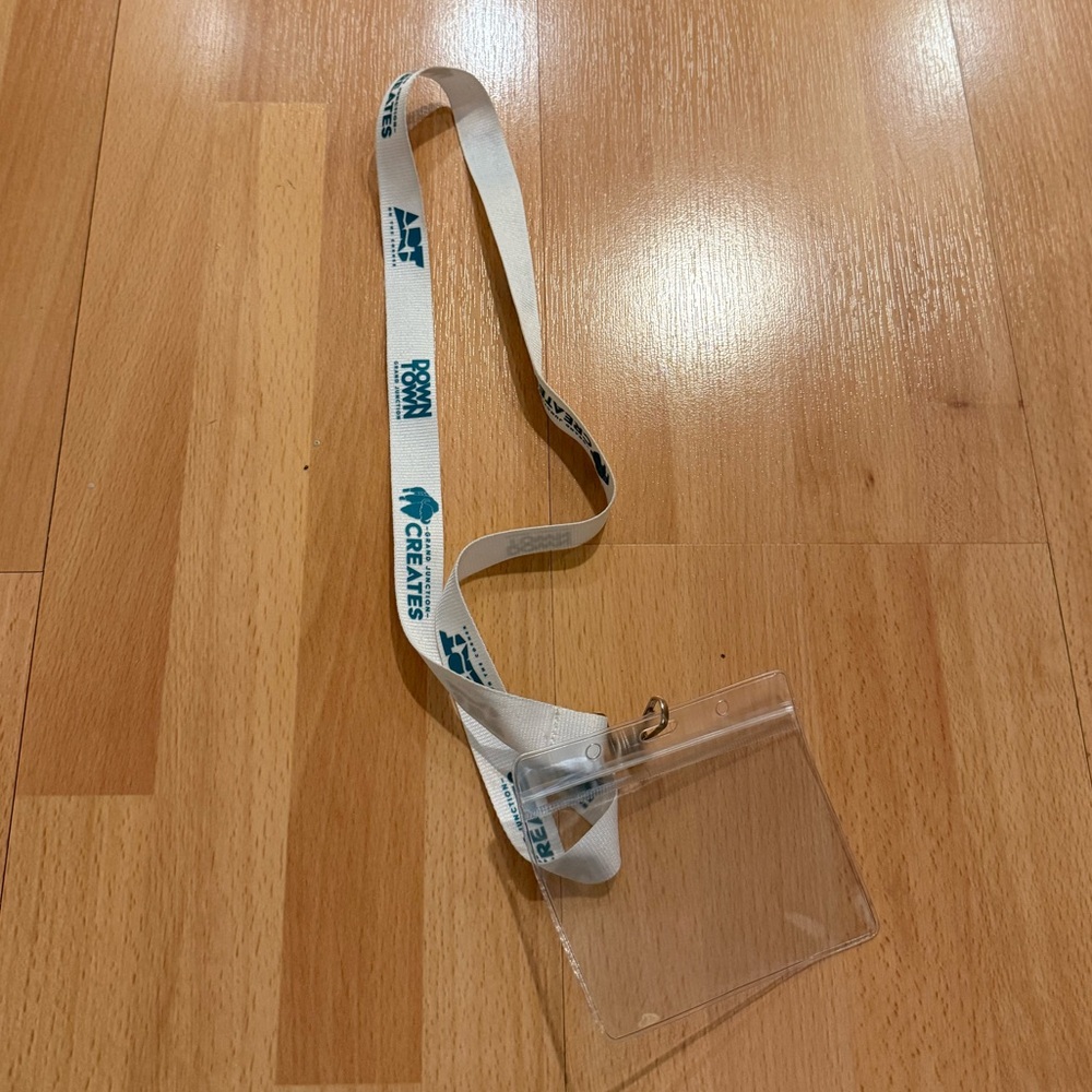 White Lanyard with Clear Badge Holder